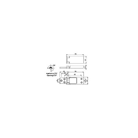 Echantillon Charnière à fil inox 70X30 mm - 9430AI