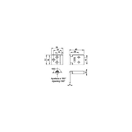 Echantillon Charnière à fil inox 45X30 mm - 9435I