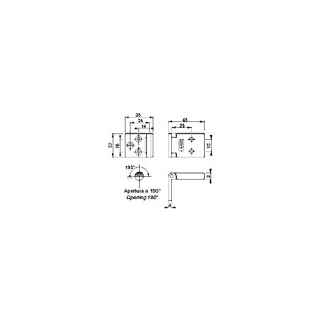 Echantillon Charnière à fil inox 45X30 mm - 9435I