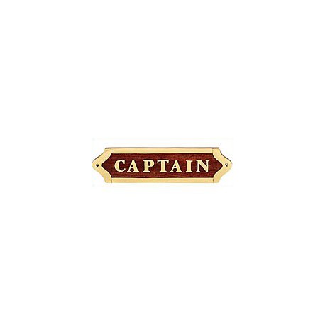 Plaque de porte laiton et bois CAPTAIN - 041CAPTAIN