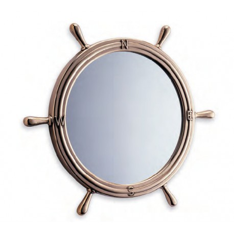 Miroir barre à roue en laiton poli - Marineshop