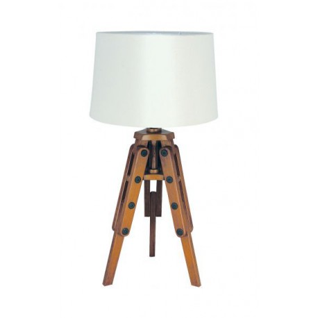 Marineshop - Lampe Trépied en bois - H: 60cm