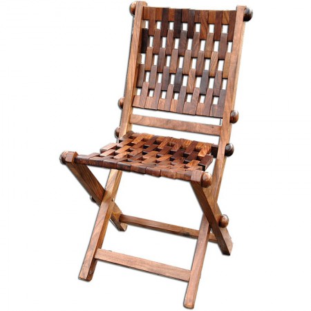 Marineshop.biz - Chaise pliante tresséee - bois exotique Pondichery