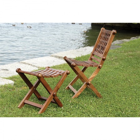 Marineshop.biz - Chaise pliante tresséee - bois exotique Pondichery