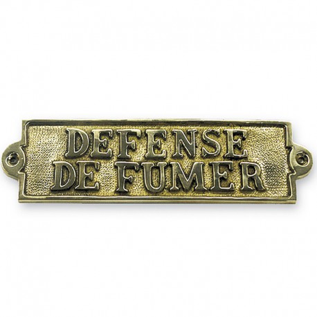 Marineshop.biz - Plaque de porte laiton - Defense de fumer