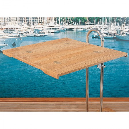 Table pliante de cockpit ou de cuisine en teck pour colonne - Marineshop