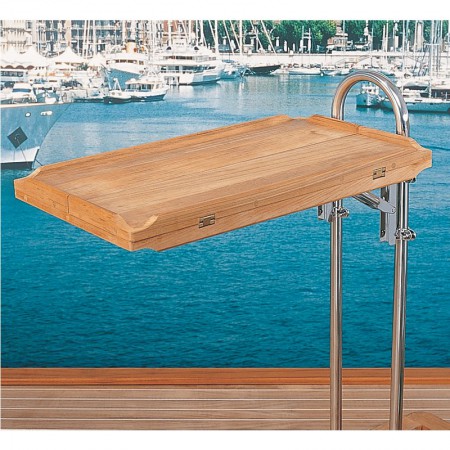 Table pliante de cockpit ou de cuisine en teck pour colonne  - Marineshop