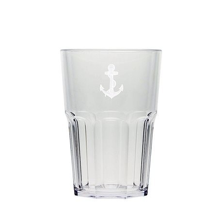 Verres hauts empilables polycarbonate 50cl decor ancre - Marineshop