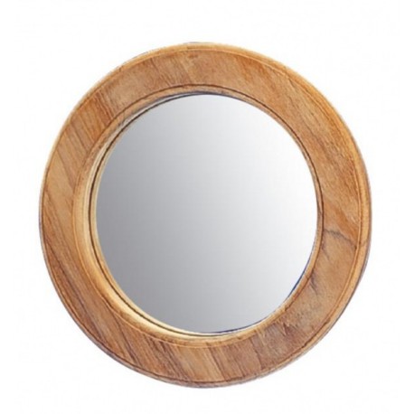 Miroir en teck - ø 27 cm - Marineshop