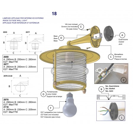 Suspension cuisine PAU laiton - Instructions