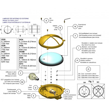 Lampe applique ou plafonnier Chromé STRASBOURG - Instructions