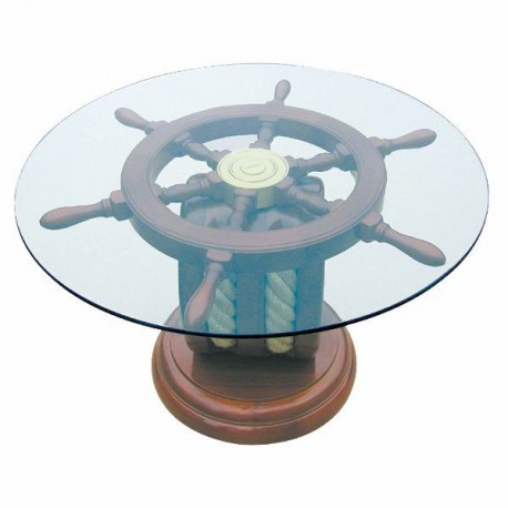 Table basse - Roue Marine et Poulie - Marineshop.biz