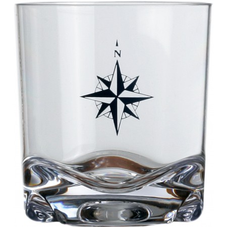 6 Verres à whiskey motif Rose des vents