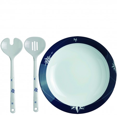 Saladiers et couverts motif Rose des vents