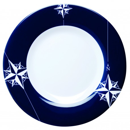 6 Assiettes plates rondes antidérapantes motif motif Rose des vents