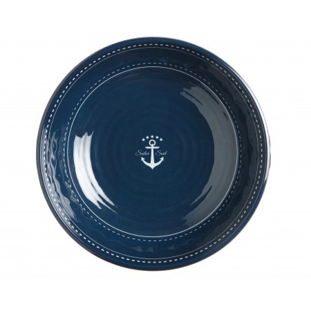 6 Assiettes creuses rondes antidérapantes motif Ancre