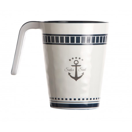 6 Mug blancs motif Ancre