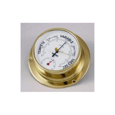 Baromètre Thermomètre Laiton Blanc - Marineshop : décoration marine