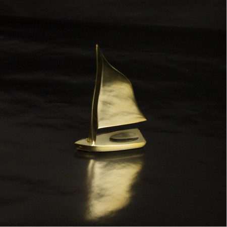 Bateau à voile laiton 15x10cm