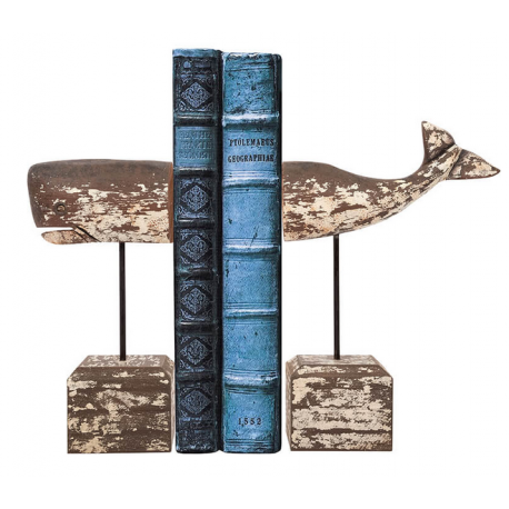 Serre Livre - Baleine en bois - Marineshop