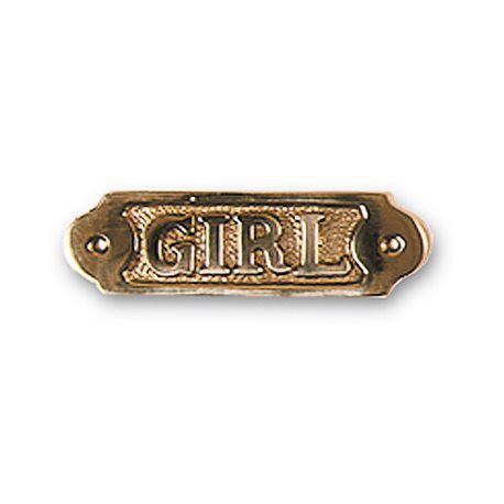Plaque de porte laiton - GIRL - Marineshop