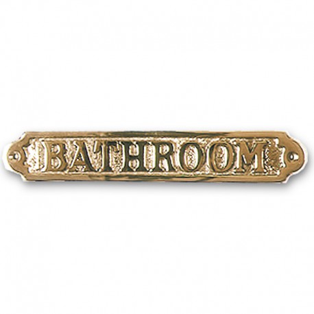 Plaque de porte laiton - BATHROOM - Marineshop