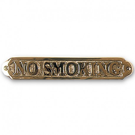 Plaque de porte laiton - No Smoking - Marineshop