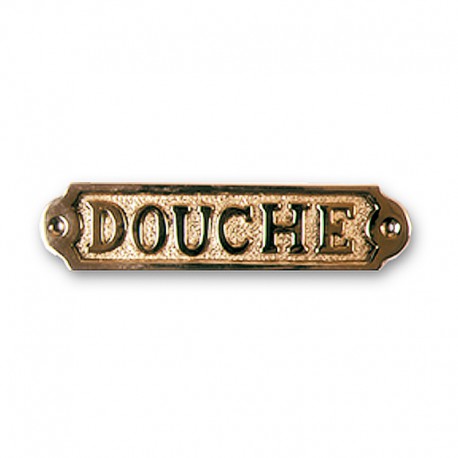 Plaque de porte laiton - DOUCHE - Marineshop