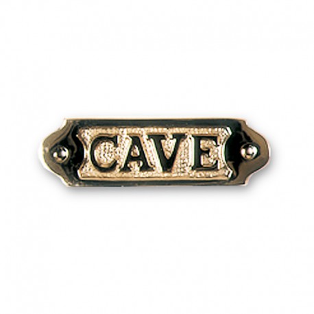 Plaque de porte laiton - CAVE - Marineshop