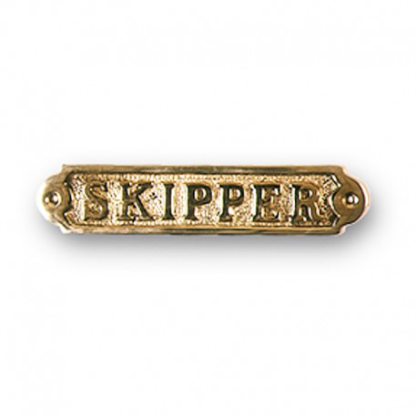 Plaque de porte laiton - Skipper - Marineshop