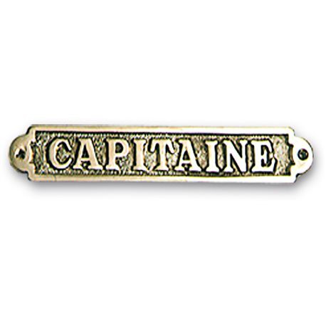 Plaque de porte laiton - Capitaine - Marineshop