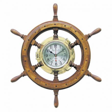 Horloge sur barre à roue  - Ø60 cm - Montre Ø22 cm - Marineshop