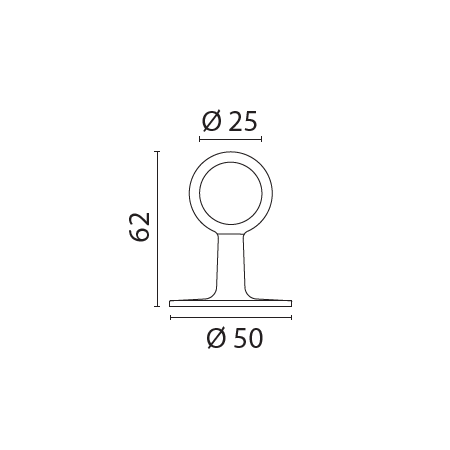 Marineshop - Main-courante embout sans barrette - Dimensions