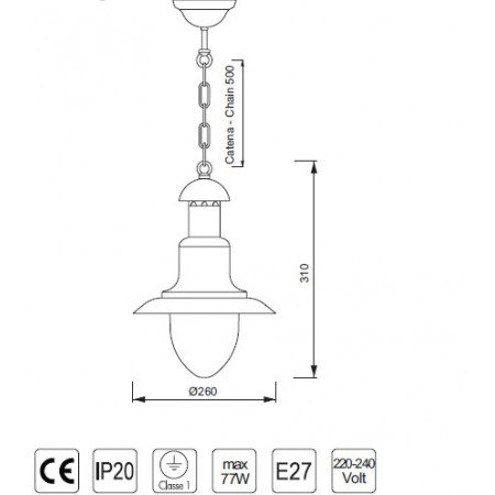 Suspension Lamparo - Dimensions ⌀26 - Marineshop