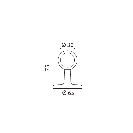 Main-courante embout sans barrette - Dimensions - Marineshop