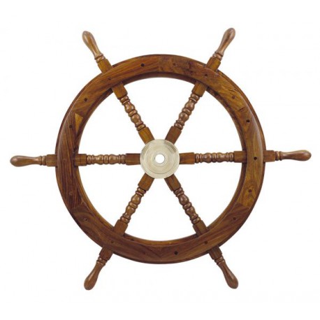 Barre à roue  bois/laiton  Ø: 75cm - QUALITE BOIS SHEESHAM - Marineshop