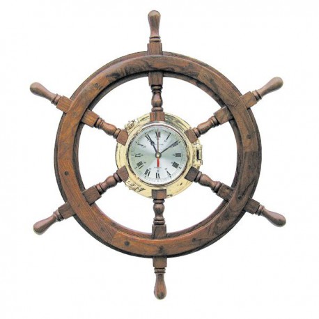 Horloge sur barre à roue  - Ø60 cm - Montre Ø18 cm - Marineshop