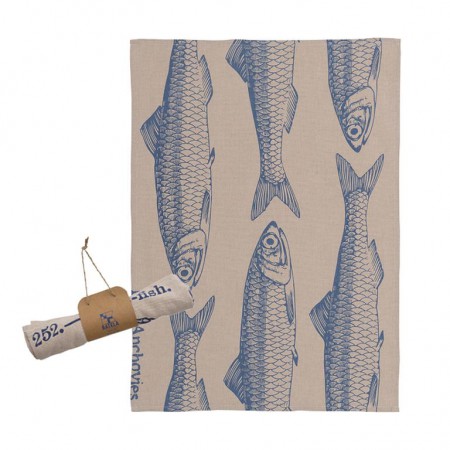 Torchon Poissons Bleu - Marineshop