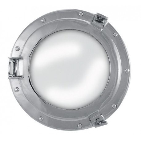 Miroir-hublot laiton nickelé Ø: 28cm