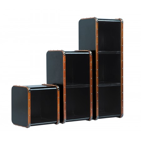 Ensemble modulaire Capitaine, Noire - Etagère en escalier - Marineshop