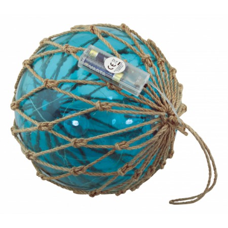 Lampe LED - Boule en verre Bleu - Marineshop.fr