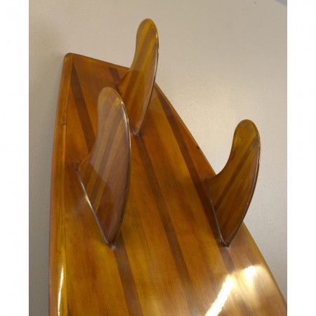 Planche de surf en bois - détails ailerons - Authentic Models - Marineshop.fr