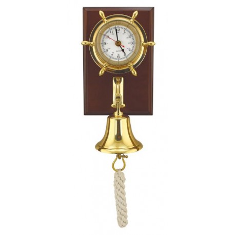 Horloge & cloche sur planche - Marineshop.fr