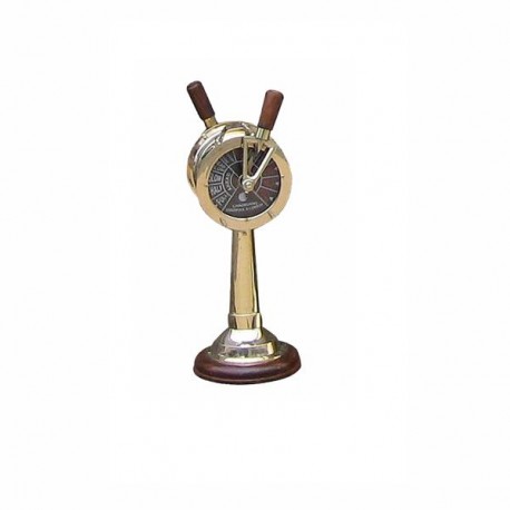 Chadburn  laiton sur socle en bois  H: 33cm - Marineshop.fr