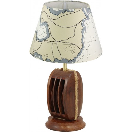 Lampe Poulie avec abat-jour Carte Marine - Marineshop.fr