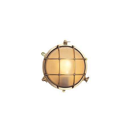 Lampe hublot applique en laiton Bretagne - 1923A 21,5 cm VERRE TRANSPARENT